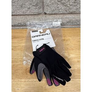 Calory Long Women's Cycling Gloves - Black with Pink Accent